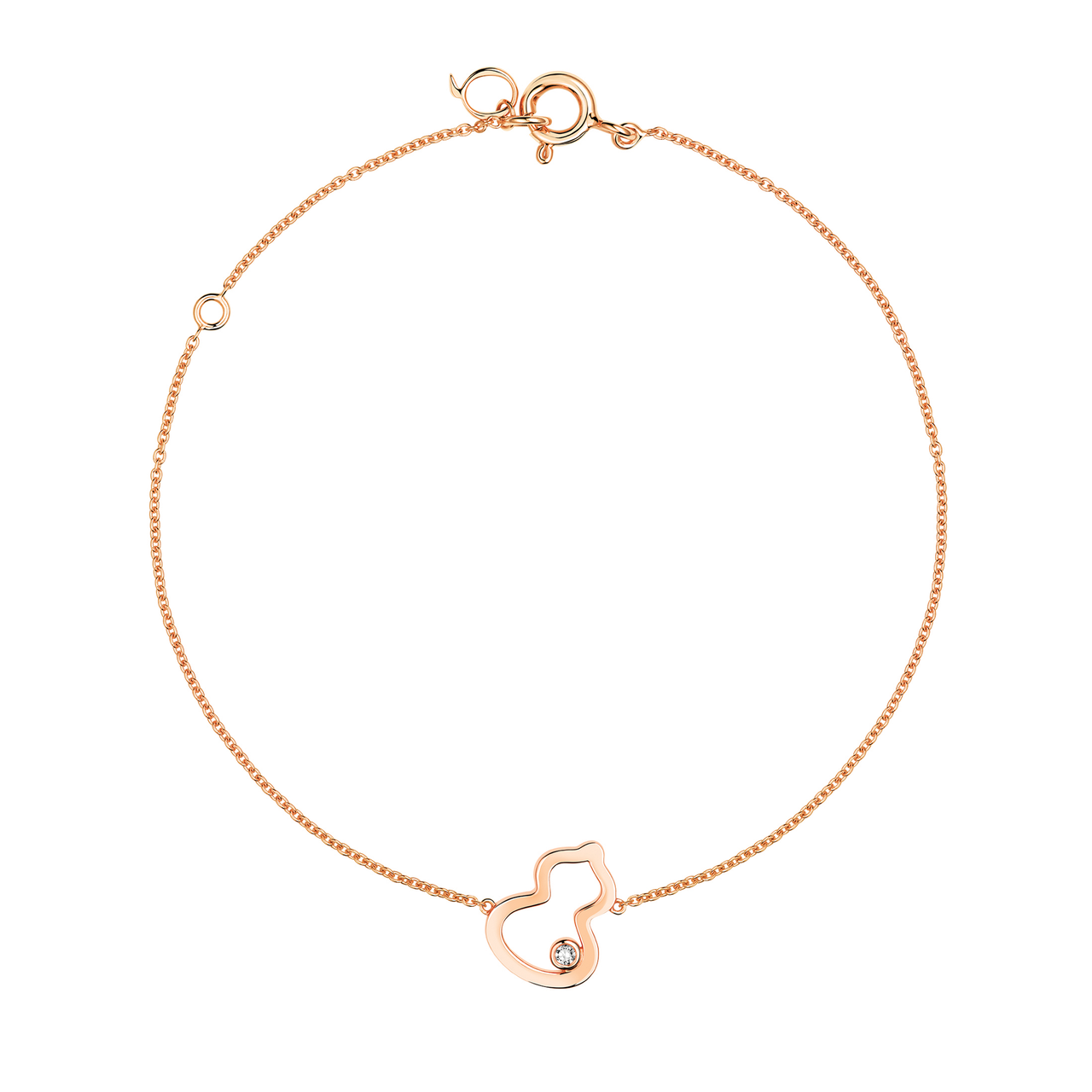 Qeelin Petite Wulu Rose Gold Bracelet with Diamond WUBR0006ARGD Front image number 0