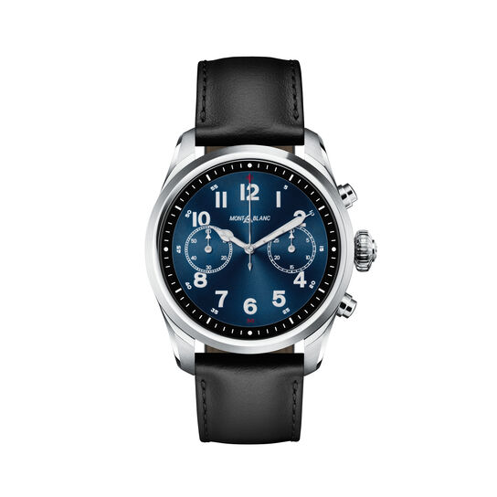 maison birks montblanc summit 2 42mm stainless steel and leather 119440 image number 0