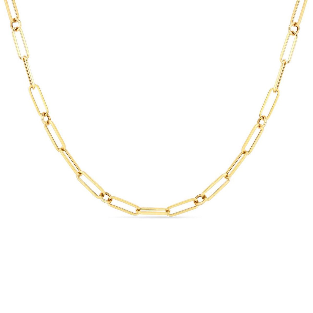 Roberto Coin Classic Gold Yellow Gold Paper Clip Chain Necklace  image number 1