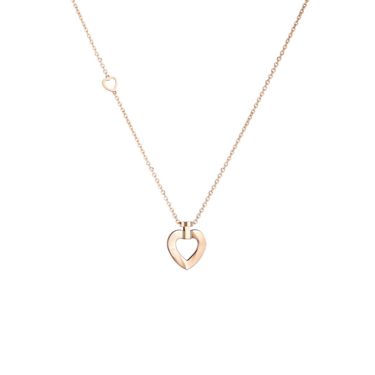 FRED Pretty Woman Sunlight AM&hearts;UR Message Medium Rose Gold and Diamond Pav&eacute; Pendant 7B0374 image number 0