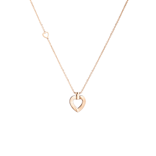 FRED Pretty Woman Sunlight AM&hearts;UR Message Medium Rose Gold and Diamond Pav&eacute; Pendant 7B0374 image number 0