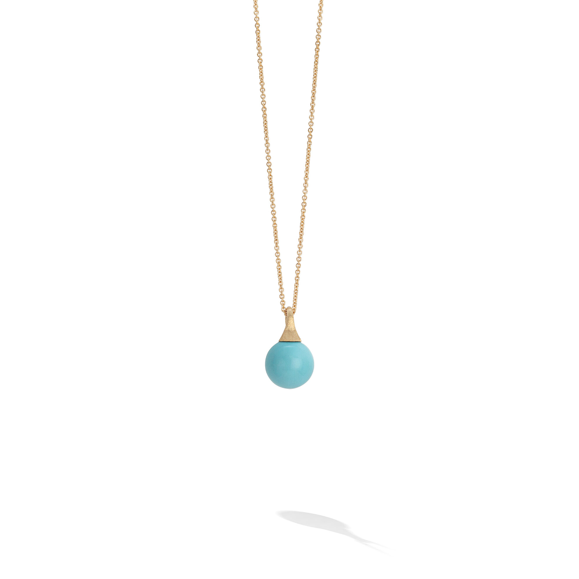 Africa Yellow Gold and Turquoise Pendant