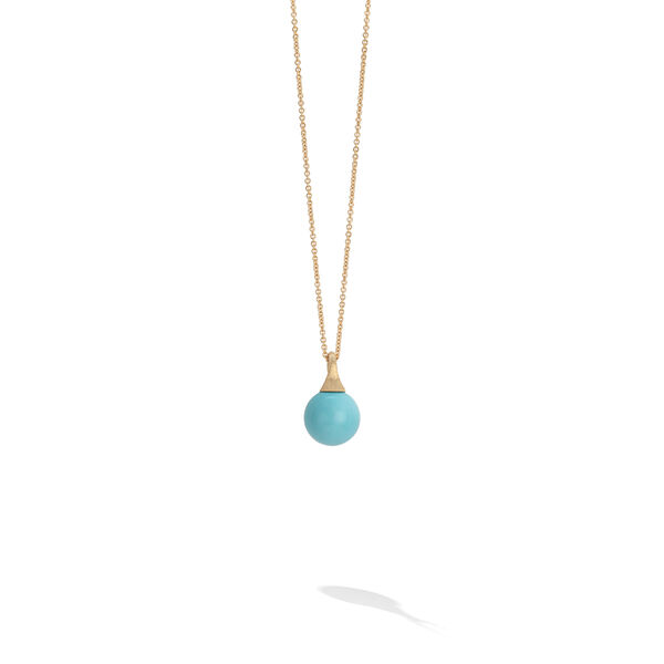 Pendentif Africa en or jaune avec turquoise