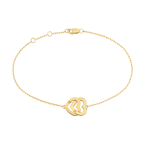 Double Coeurs R10 Yellow Gold Bracelet