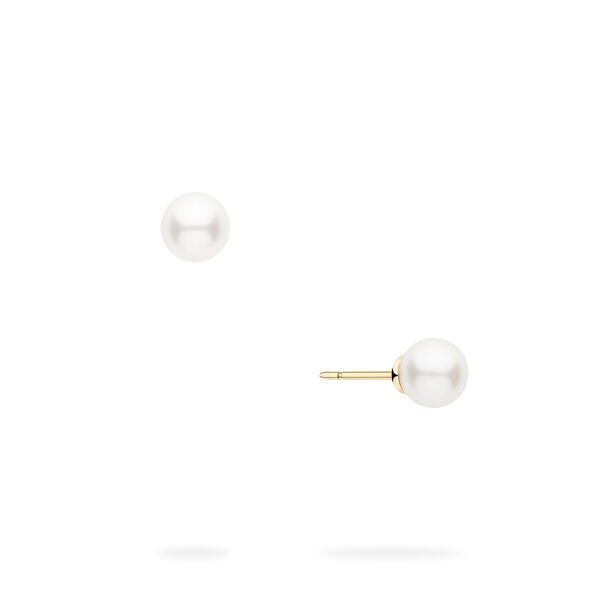 6.5&ndash;7 mm Akoya Pearl Earrings in Yellow Gold