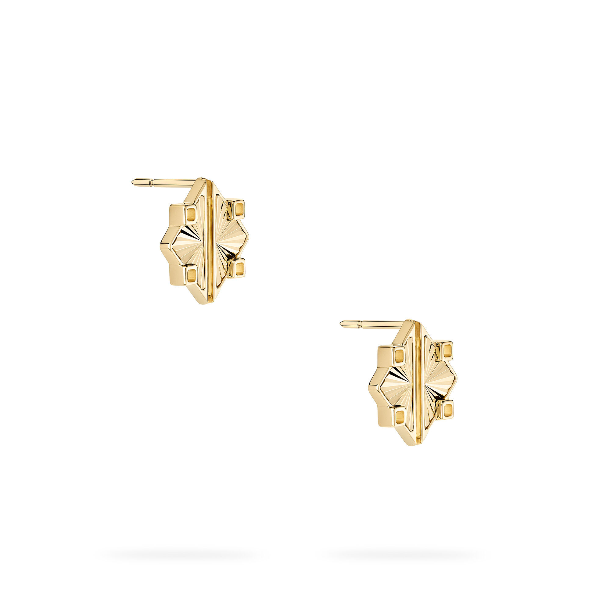 Guilloché Yellow Gold Earrings