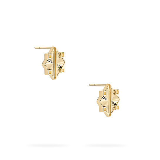 Birks Muse Guilloch&eacute; Yellow Gold Earrings image number 3