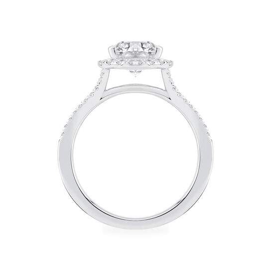 Round Solitaire Diamond Engagement Ring With Halo and Split Shank image number 3