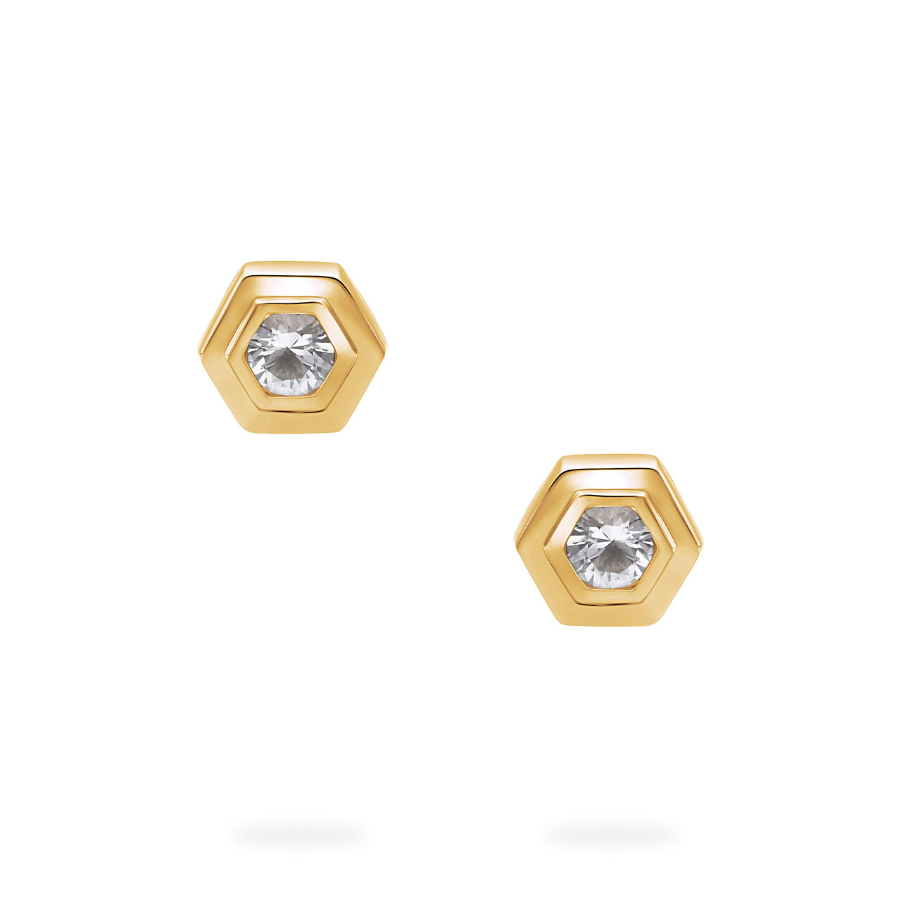 Birks Bee Chic Yellow Gold Birthstone Earrings, White Quartz image number 1