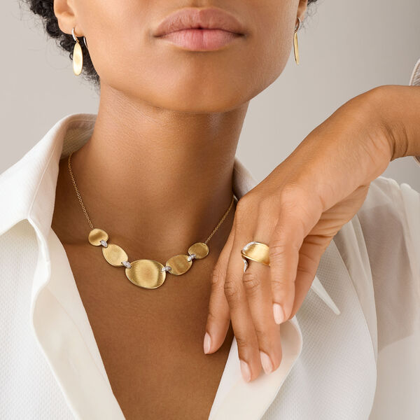 Collier Lunaria en or jaune avec diamants