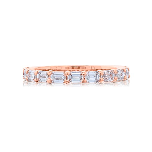 Rose Gold Emerald-Cut Diamond Wedding Band