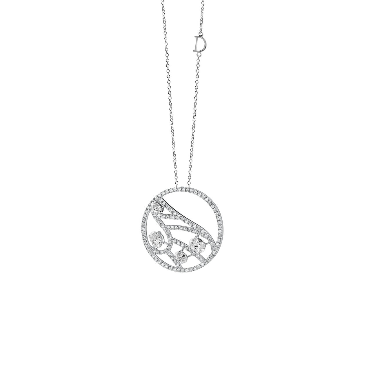 Damiani Battito D'Ali Large White Gold 2.79Ct Diamond Earrings image number 0