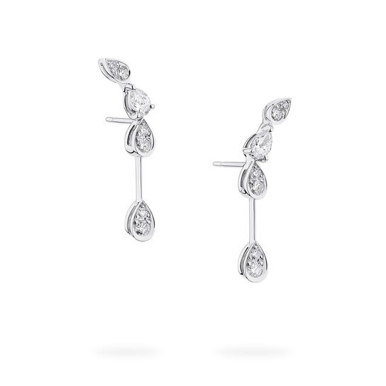 Side view of Birks Essentials Diamond Drop Earrings in white gold image number 2