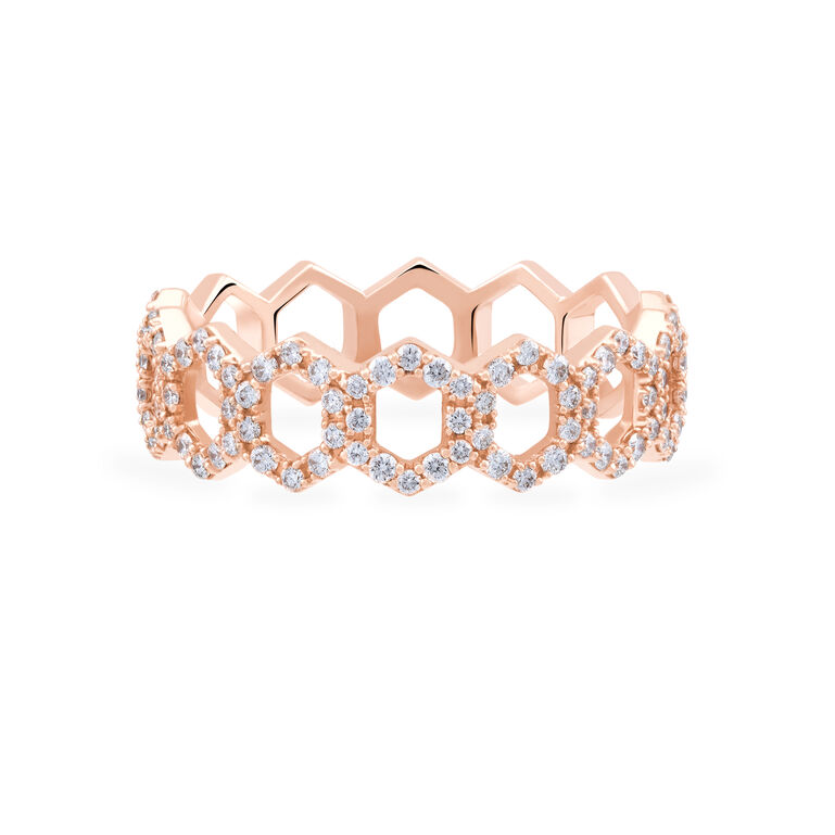 Stackable Rose Gold and Diamond Bee Chic Ring