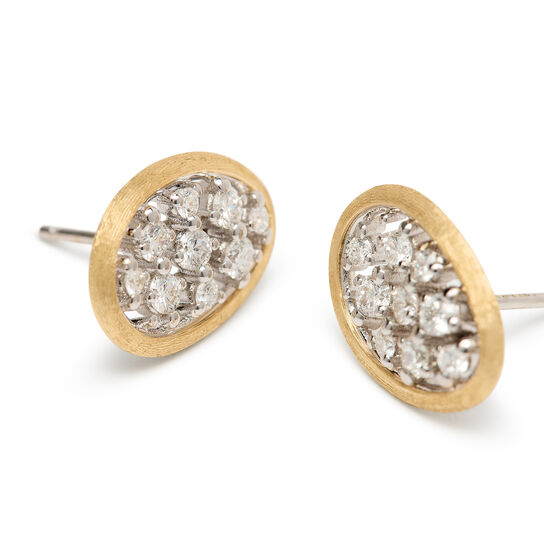 Marco Bicego Lunaria Yellow Gold and Diamond Stud Earrings image number 2