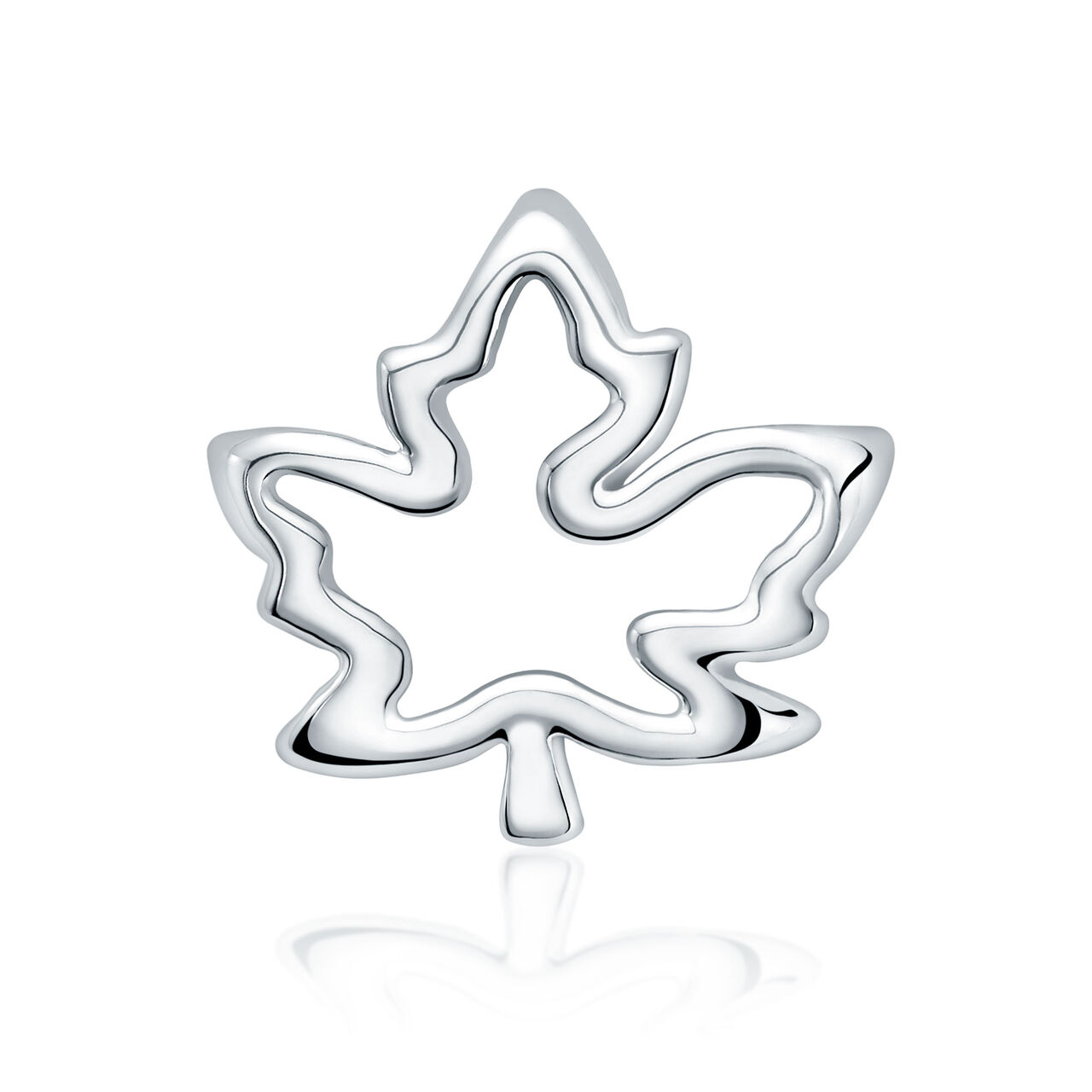 bijoux birks essentials silver maple leaf lapel pin image number 0