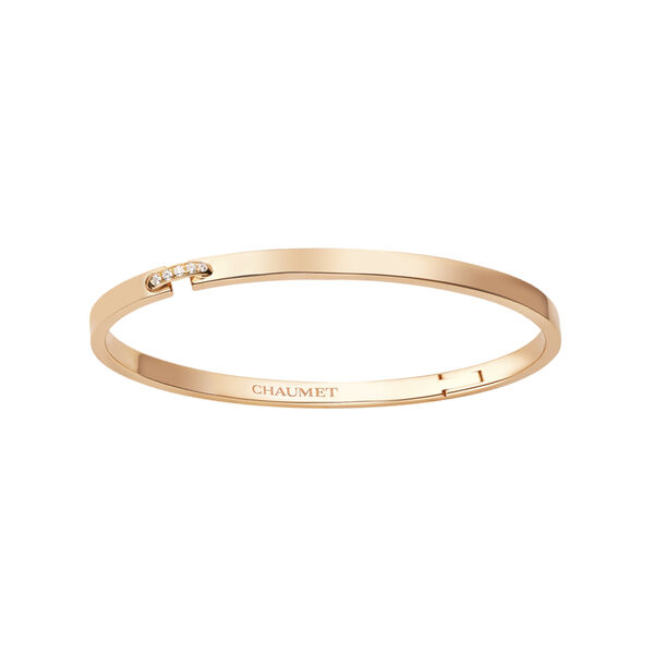 Liens &Eacute;vidence Rose Gold and Diamond Bangle