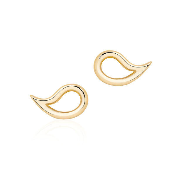Large Yellow Gold Stud Earrings
