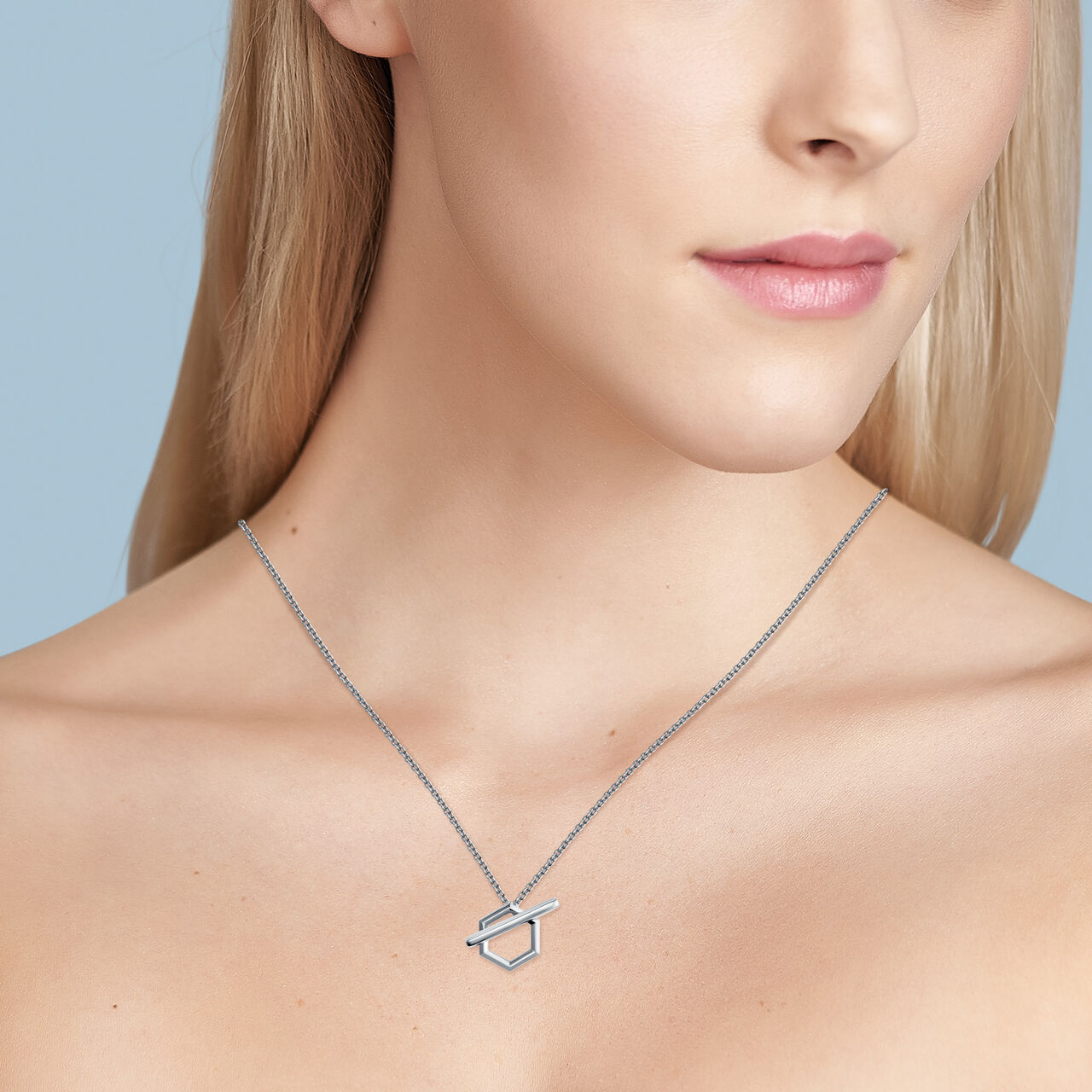 Silver Toggle Necklace image number 2