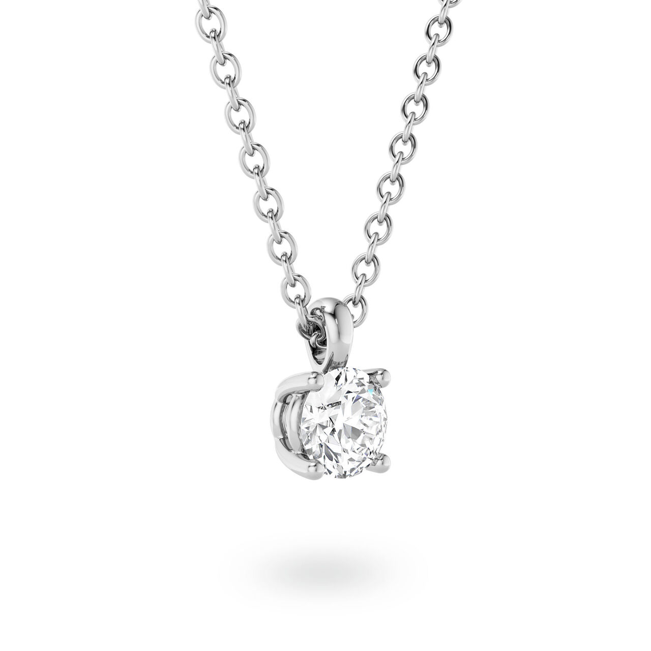 Birks Blue Round Solitaire Diamond Pendant image number 2