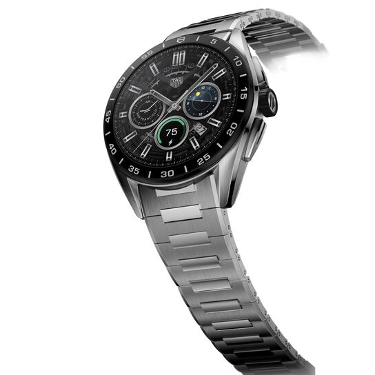 TAG Heuer Connected Calibre E4 45 mm Stainless Steel SBR8A10.BA0616 Angled image number 1