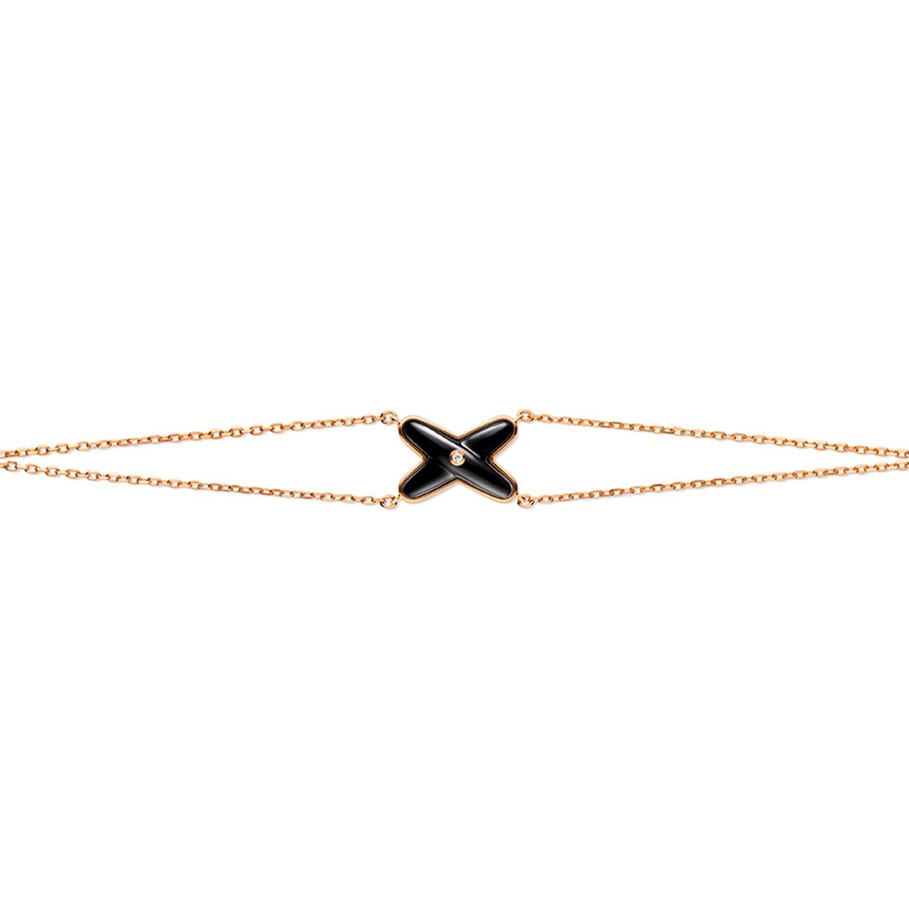 chaumet jeux de liens rose gold onyx diamond bracelet 085122 front image number 0