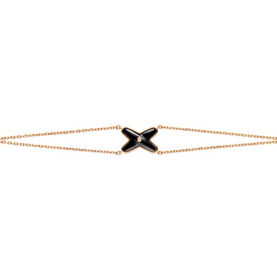 chaumet jeux de liens rose gold onyx diamond bracelet 085122 front image number 0