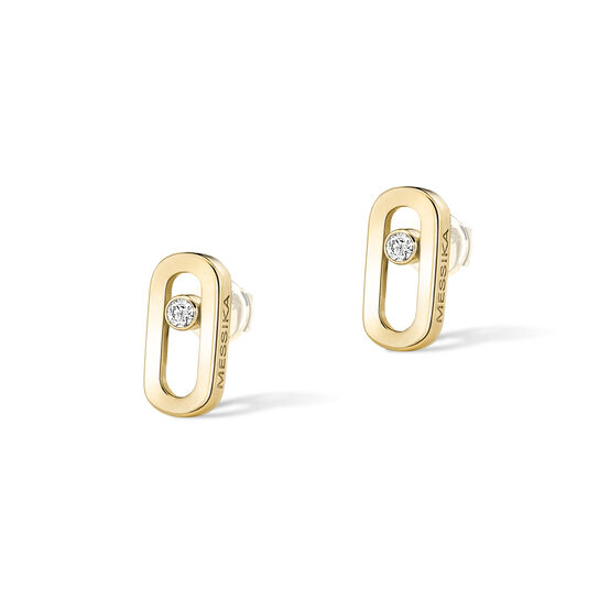 Messika Move Uno Small Yellow Gold and Diamond Stud Earrings image number 0