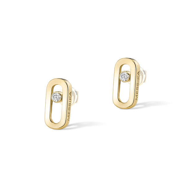 Move Uno Small Yellow Gold and Diamond Stud Earrings