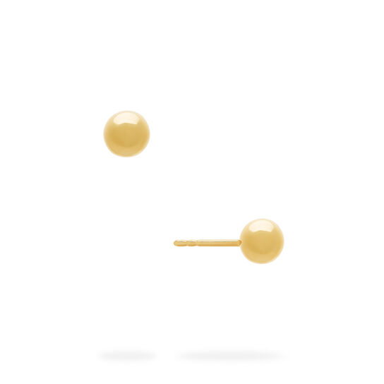 Clous d’oreilles ronds en 6 mm or jaune image number 0