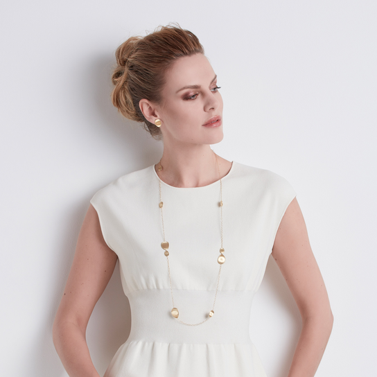 Marco Bicego Lunaria Yellow Gold Chain Necklace On Model image number 1