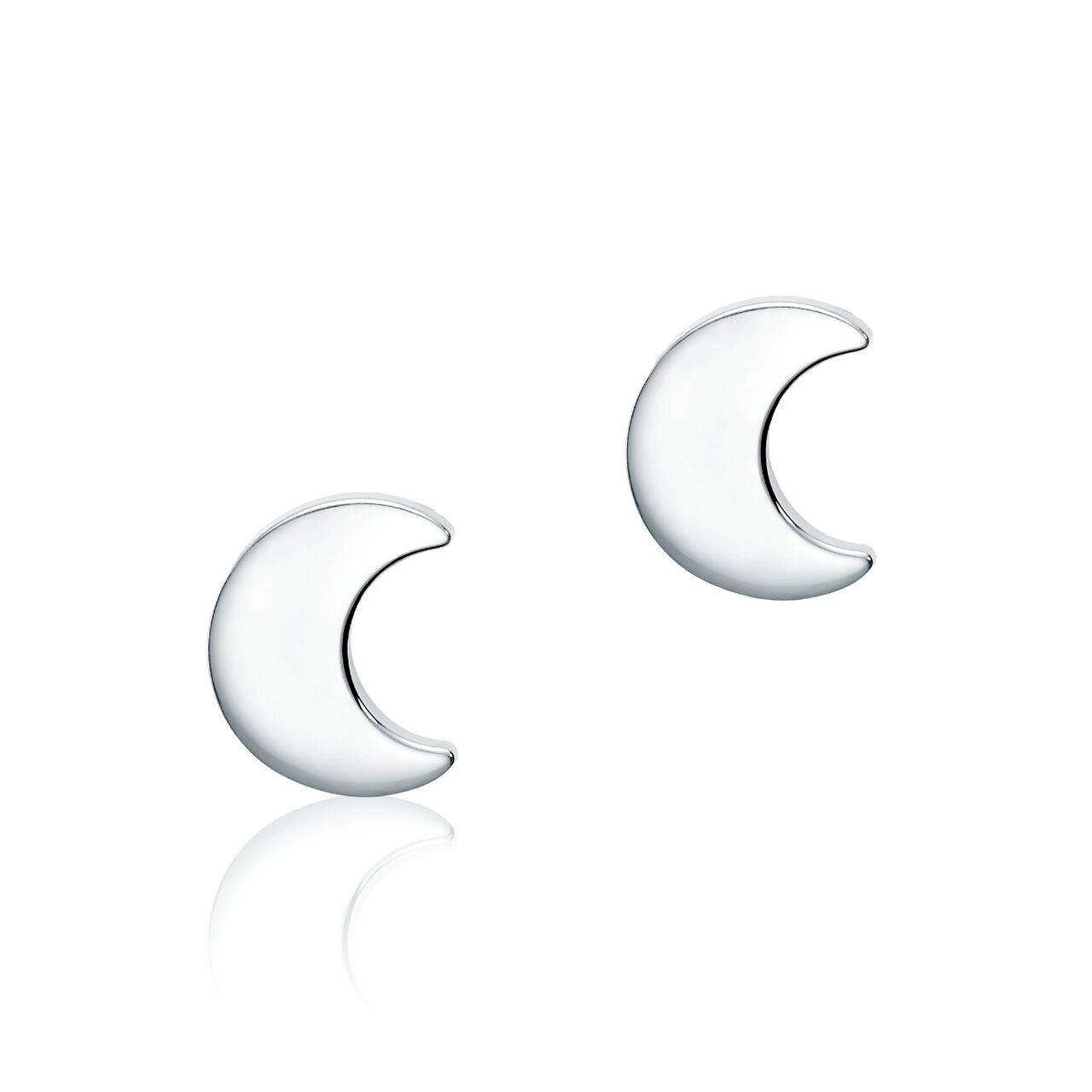 Single Silver Moon Stud Earring for Kids image number 2