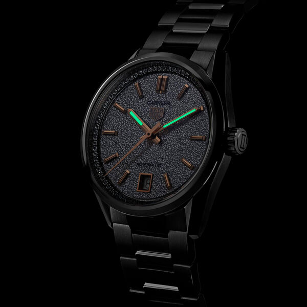 Carrera 36 mm automatique en acier inoxydable et diamants