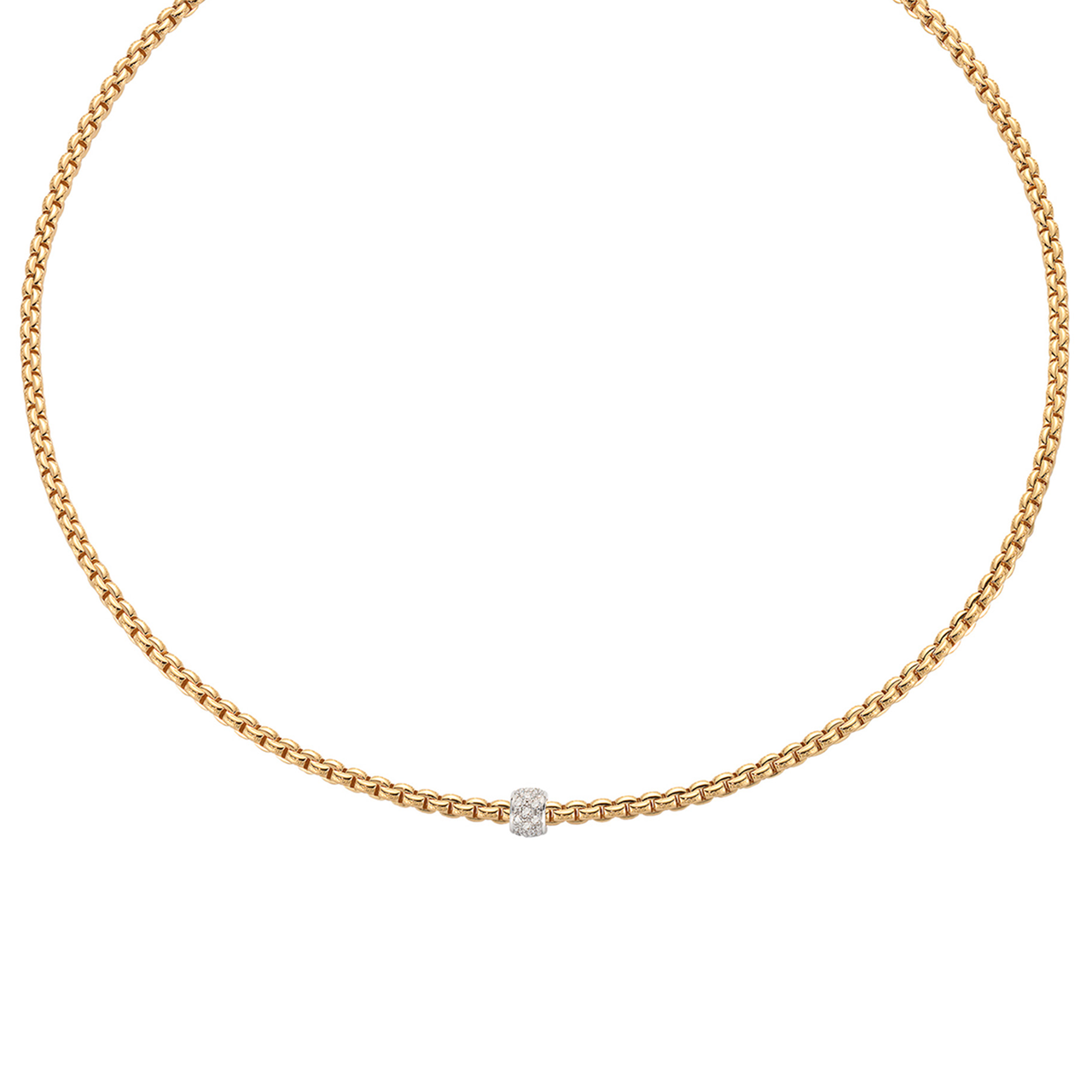Fope Eka Yellow Gold Necklace 730C PAVE_GB image number 0