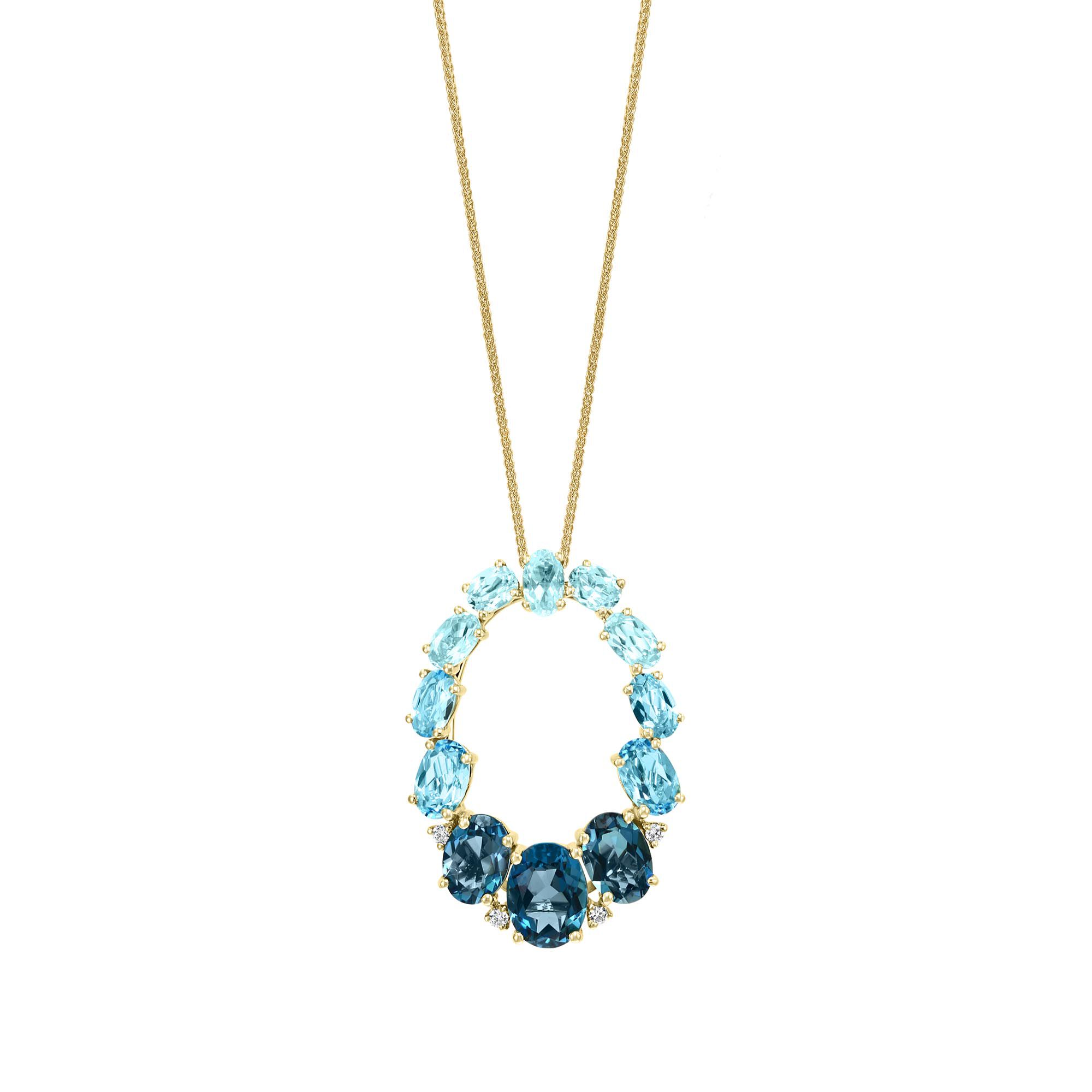 Blue topaz sale necklace yellow gold
