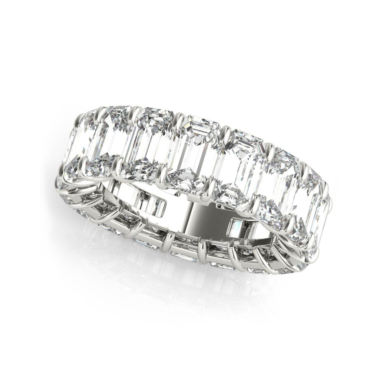 Alliance platine et diamants taille émeraude 5.06 ct-6.5 image number 2
