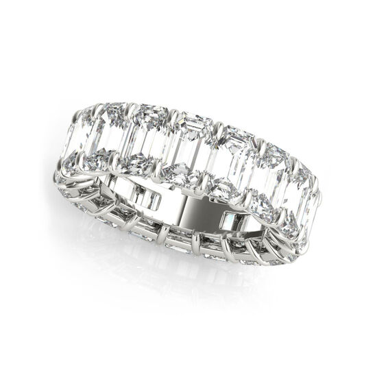 Alliance platine et diamants taille émeraude 5.06 ct-6.5 image number 2