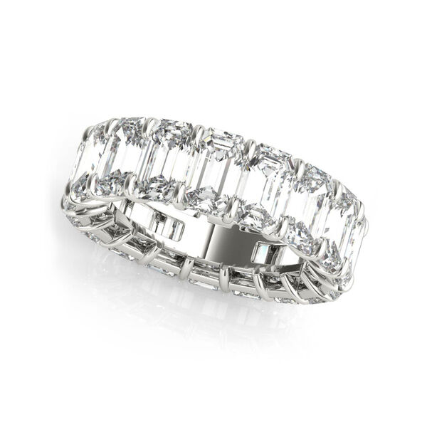 Alliance platine et diamants taille émeraude 5.06 ct