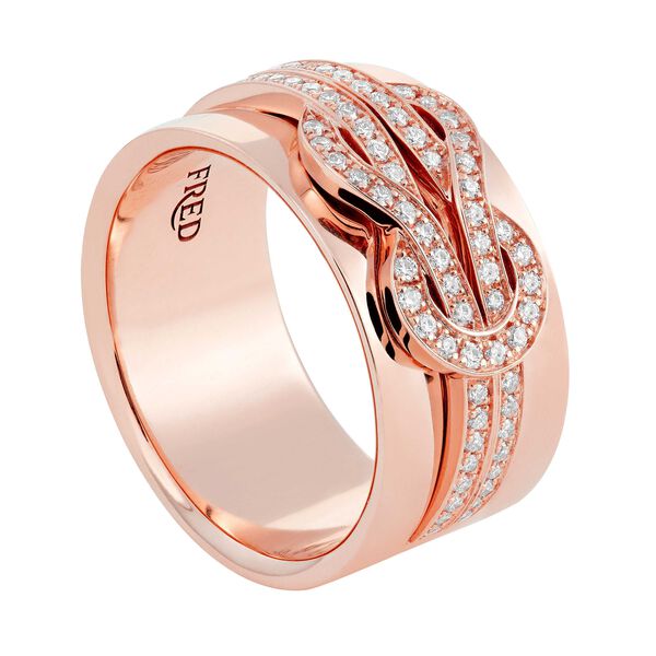 Chance Infinie Rose Gold and Diamond Pavé Ring
