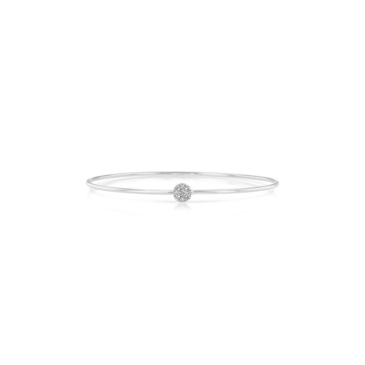 Uneek Stackable White Gold and Diamond Pavé Cluster Bangle LVBAWA9475W image number 0