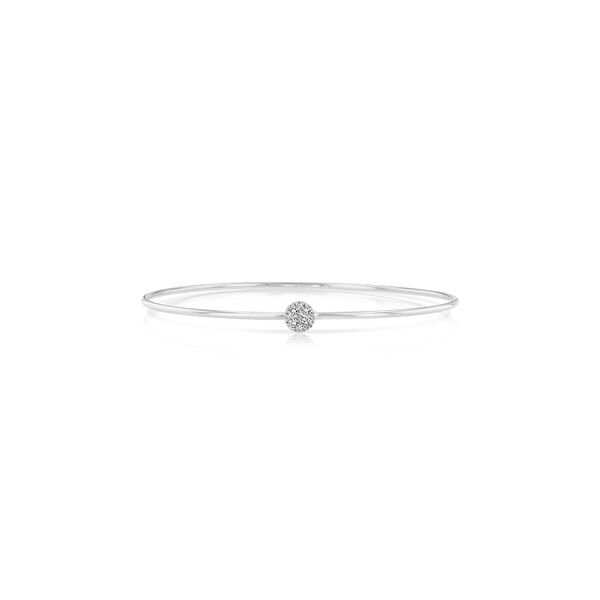 Stackable White Gold and Diamond Pavé Cluster Bangle
