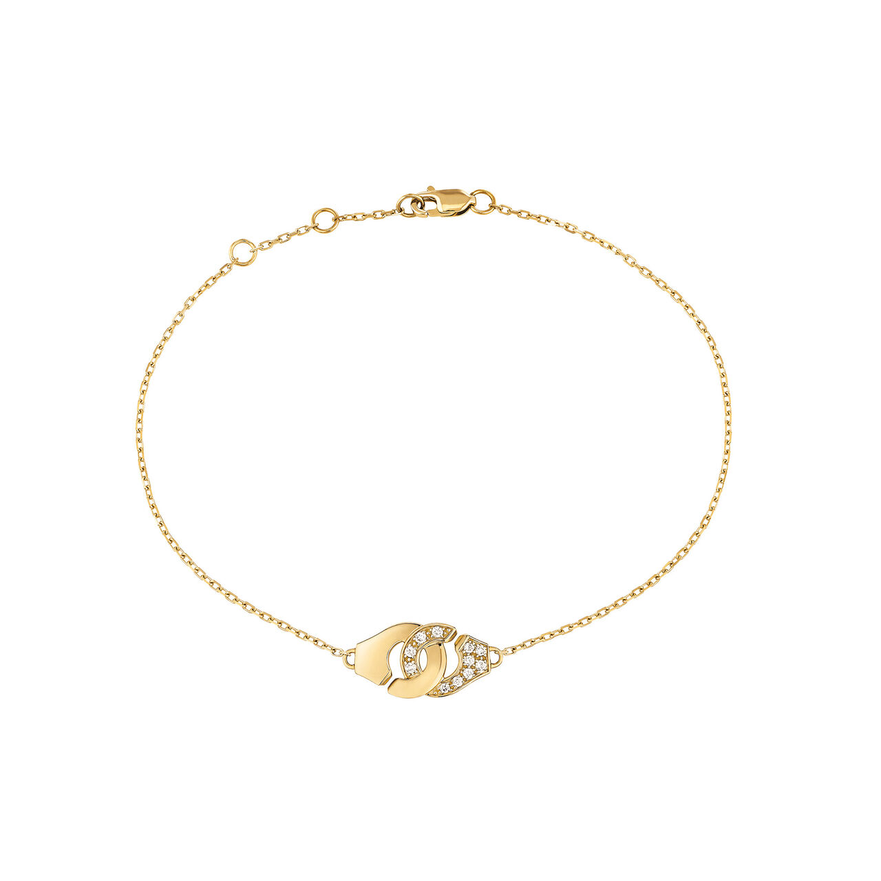  dinh van Paris Menottes R8 Yellow Gold and Diamond Pavé Bracelet 301211 image number 0