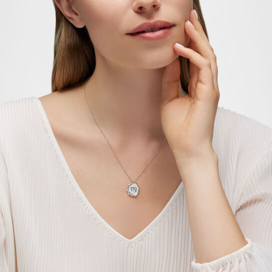 Birks Essentials Zodiac Virgo Pendant in Sterling Silver 450017977442 on Model image number 2