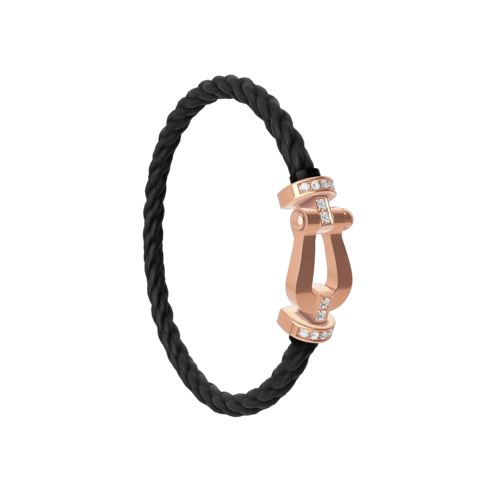 Force 10 Rose Gold and Diamond Pavé Cable Bracelet