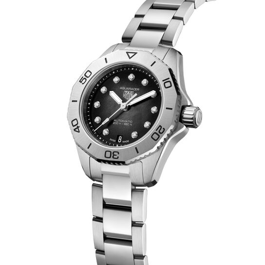 tag heuer aquaracer professional 200 automatic steel and diamond 30 mm wbp2410 ba0622 angle image number 1