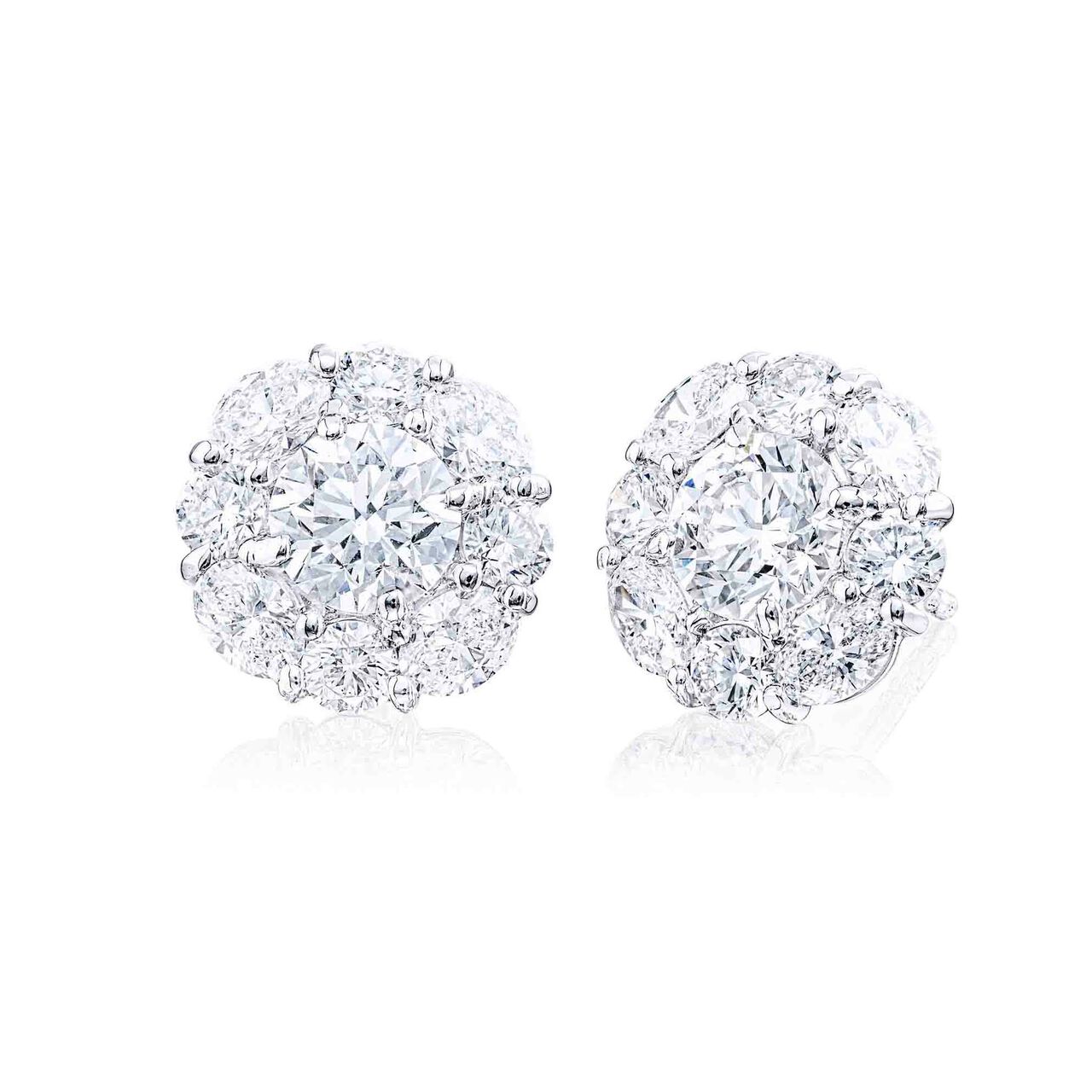 jb star diamond cluster stud earrings 2366 014 front image number 0