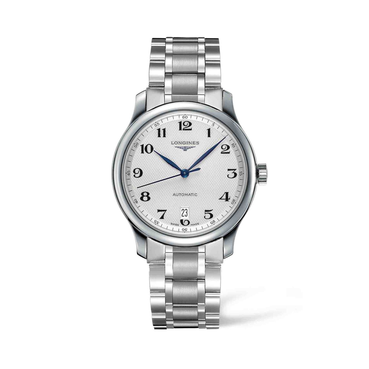 the longines master collection 38 5mm automatic stainless steel silver barleycorn dial l26284786 image number 0