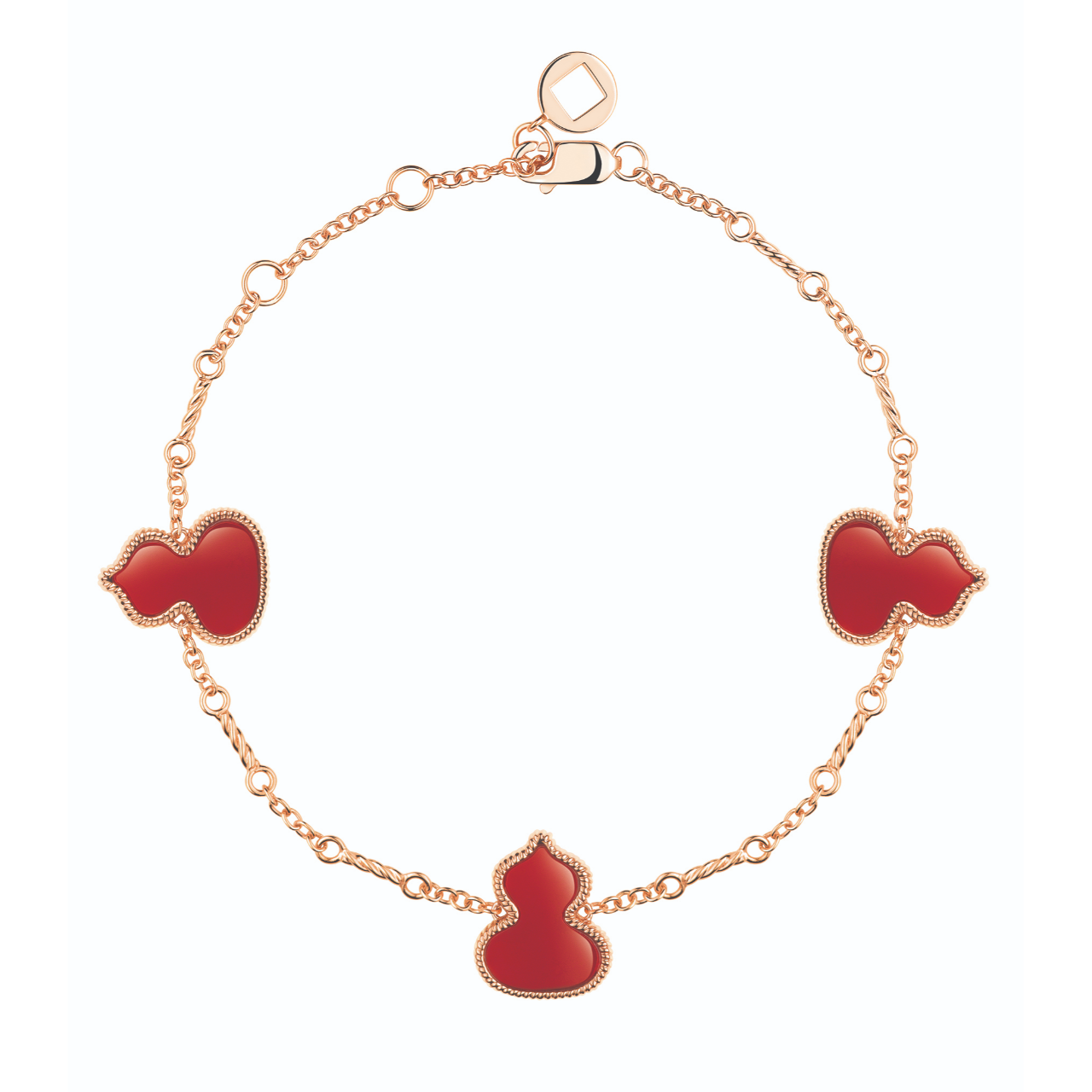 Qeelin Wulu Rose Gold and Red Agate Bracelet image number 0