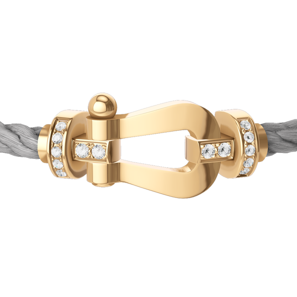 Force 10 Large Yellow Gold and Diamond Pavé Cable Bracelet