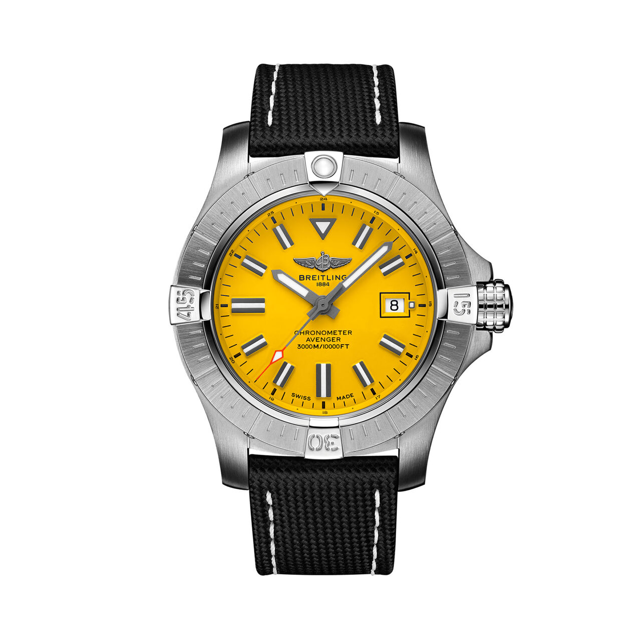 maison birks breitling avenger automatic seawolf 45 steel yellow folding clasp a17319101i1x2 image number 0